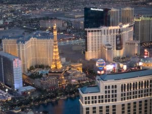 Las Vegas From a Helicopter at Sunset